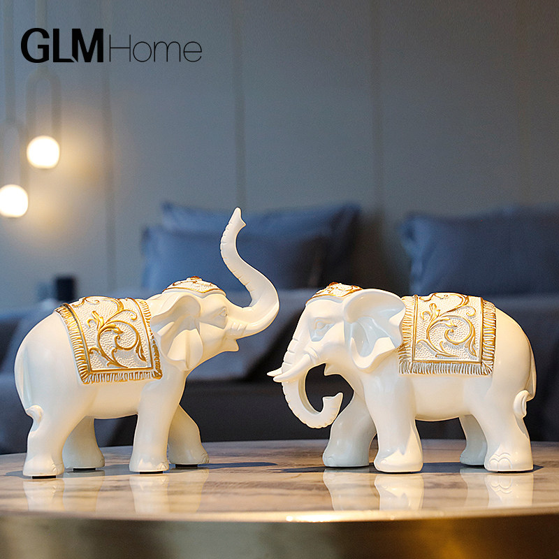 招财大象摆件一对高档创意家居玄关办公室桌面酒柜客厅装饰品摆设,家居饰品,装饰摆件,淘宝优惠券,粉丝福利购,淘宝优惠卷