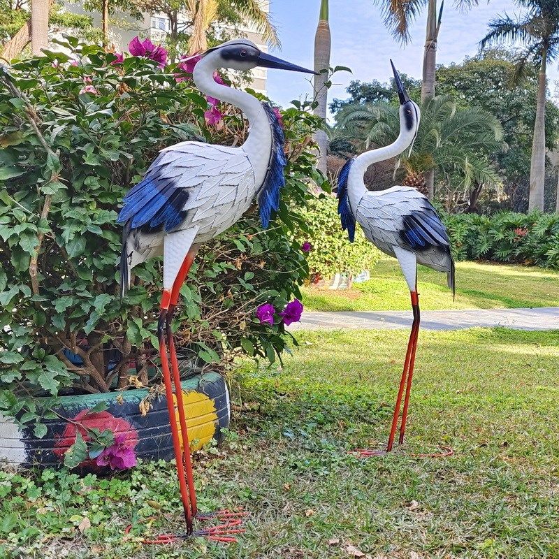 庭院装饰摆件花园铁艺造型园林民宿仙鹤创意室内外工艺品景观小品