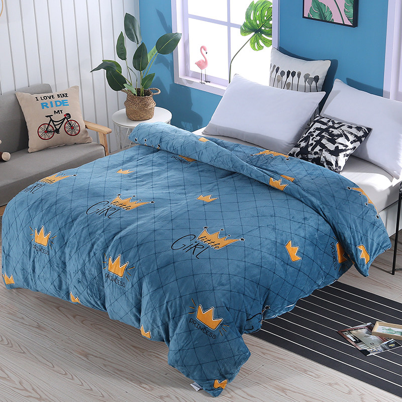 冬季加绒法兰绒珊瑚绒被套单件保暖毛绒200x230法莱绒单双人被罩