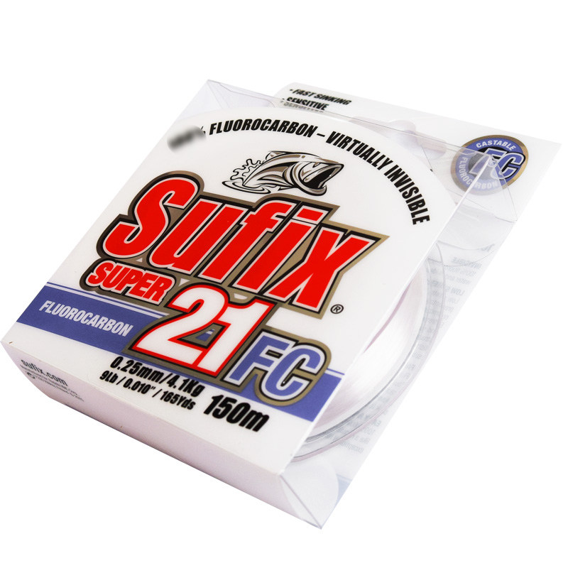 Sufix梭飞士21FC碳素线150米碳氟线路亚线鱼线前导线速沉水