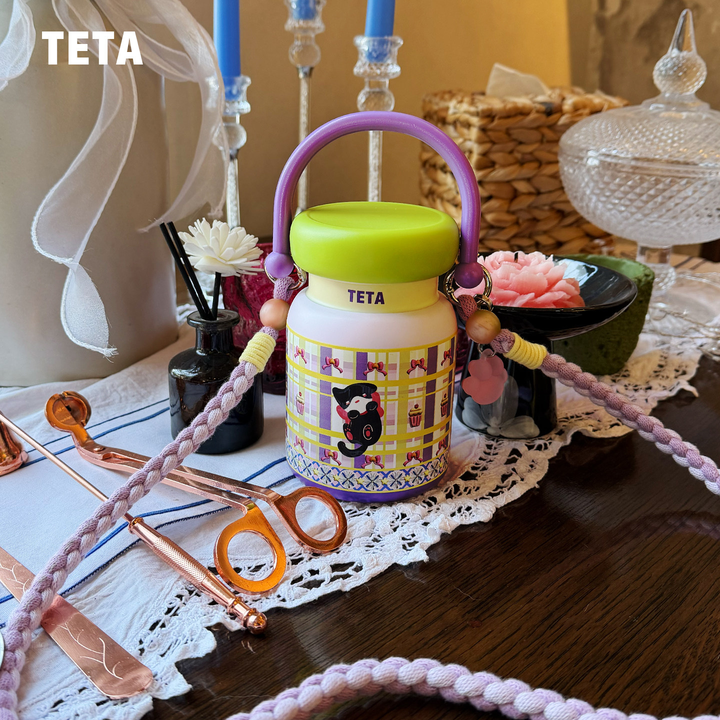 TETA斜跨提手保温保冷杯小巧便携女生高颜值水杯子新款生日礼物