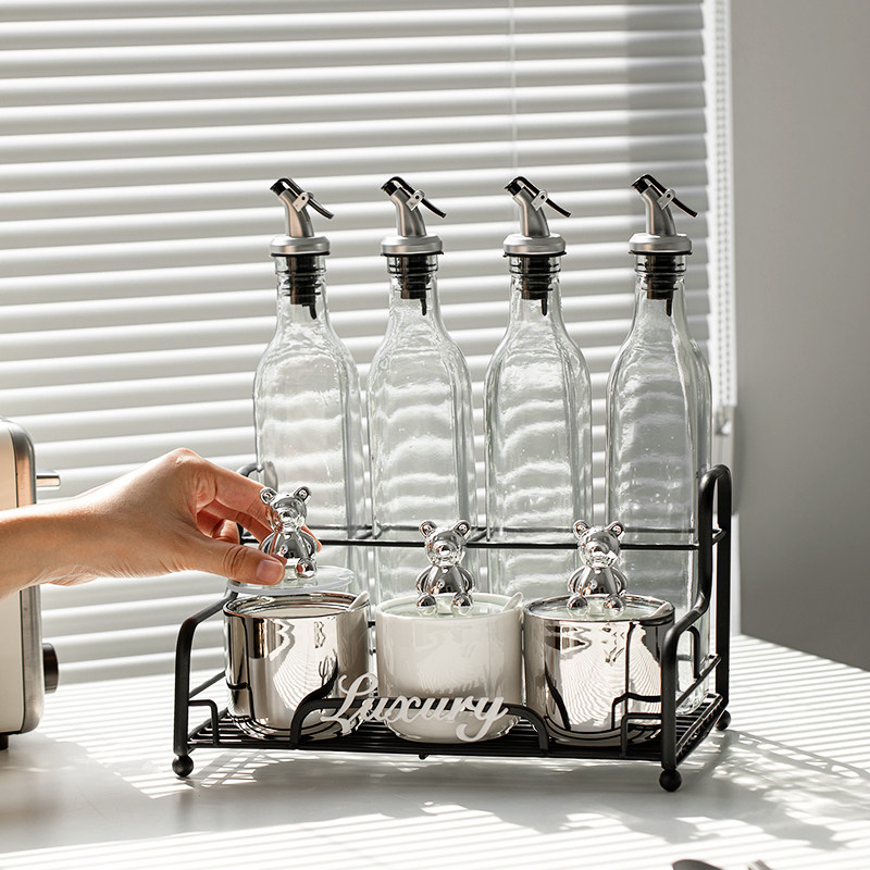 轻奢亮银调味罐家用陶瓷调味瓶厨房盐罐辣椒罐油瓶调料盒组合套装,厨房/烹饪用具,调味瓶罐/调料研磨器,淘宝优惠券,粉丝福利购,淘宝优惠卷