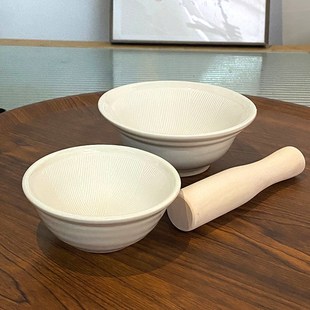 日式陶瓷研磨碗宝宝辅食磨泥器果蔬米糊肉泥手动碾磨婴儿食物餐具