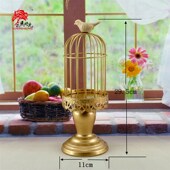 饰灯餐厅样板房摆件 铁艺鸟笼烛台创意家居装 花马时光欧式 复古经典