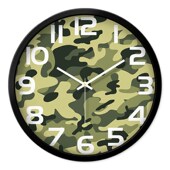 新款 时钟石英钟表墙壁挂表 摩门迷彩挂钟客厅创意卧室静音现代时尚