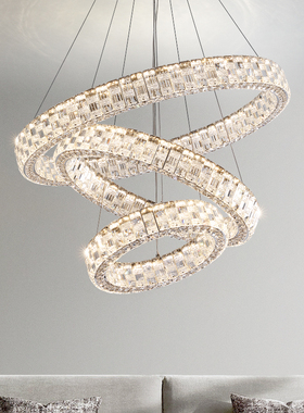 客厅灯具吊灯餐厅灯意式大气水晶灯现代别墅大吊灯楼梯间loft吊灯