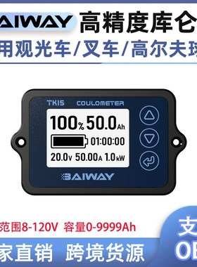 TK15观光电动车库仑计电量表电池电瓶电量显示器库伦电量计电压表