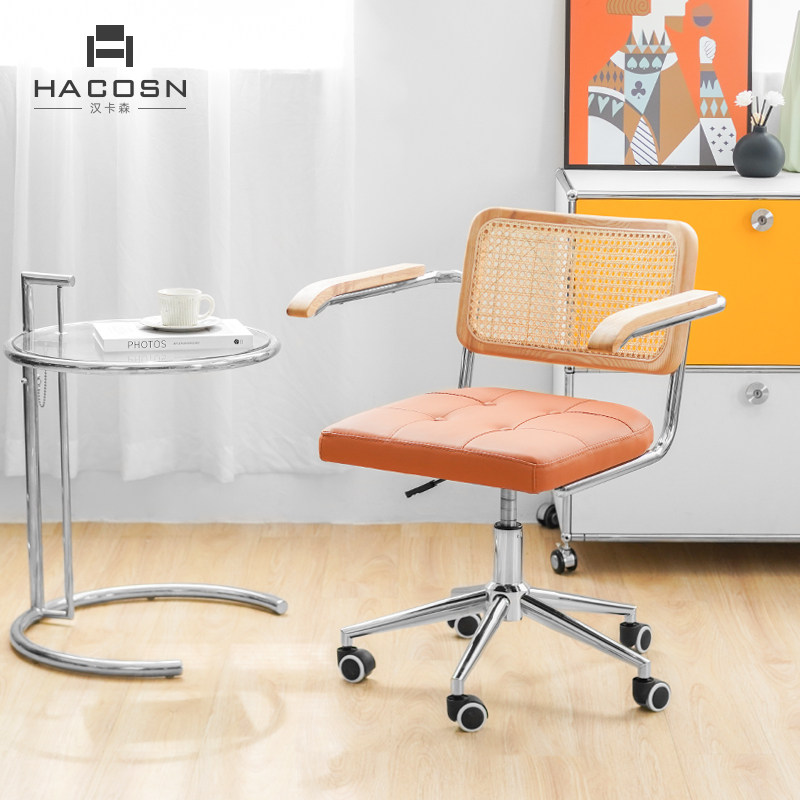 藤编中古旋转办公椅滚轮升降扶手椅会议椅家用实木复古电脑书桌椅,住宅家具,电脑椅,淘宝优惠券,粉丝福利购,淘宝优惠卷