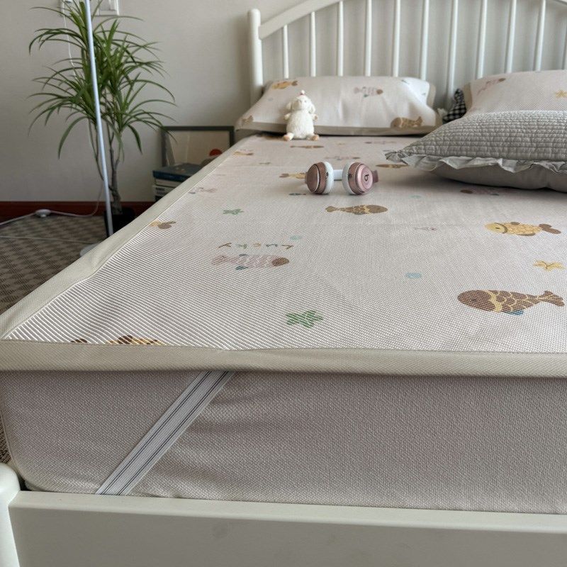 夏天透气床笠款席子冰丝凉席三件套双人1.5m冰丝席空调软席冰藤席,床上用品,冰丝席,淘宝优惠券,粉丝福利购,淘宝优惠卷