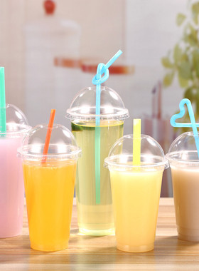 一次性塑料杯90口径奶茶杯饮料杯500 600 700ml瘦高透光杯子定制