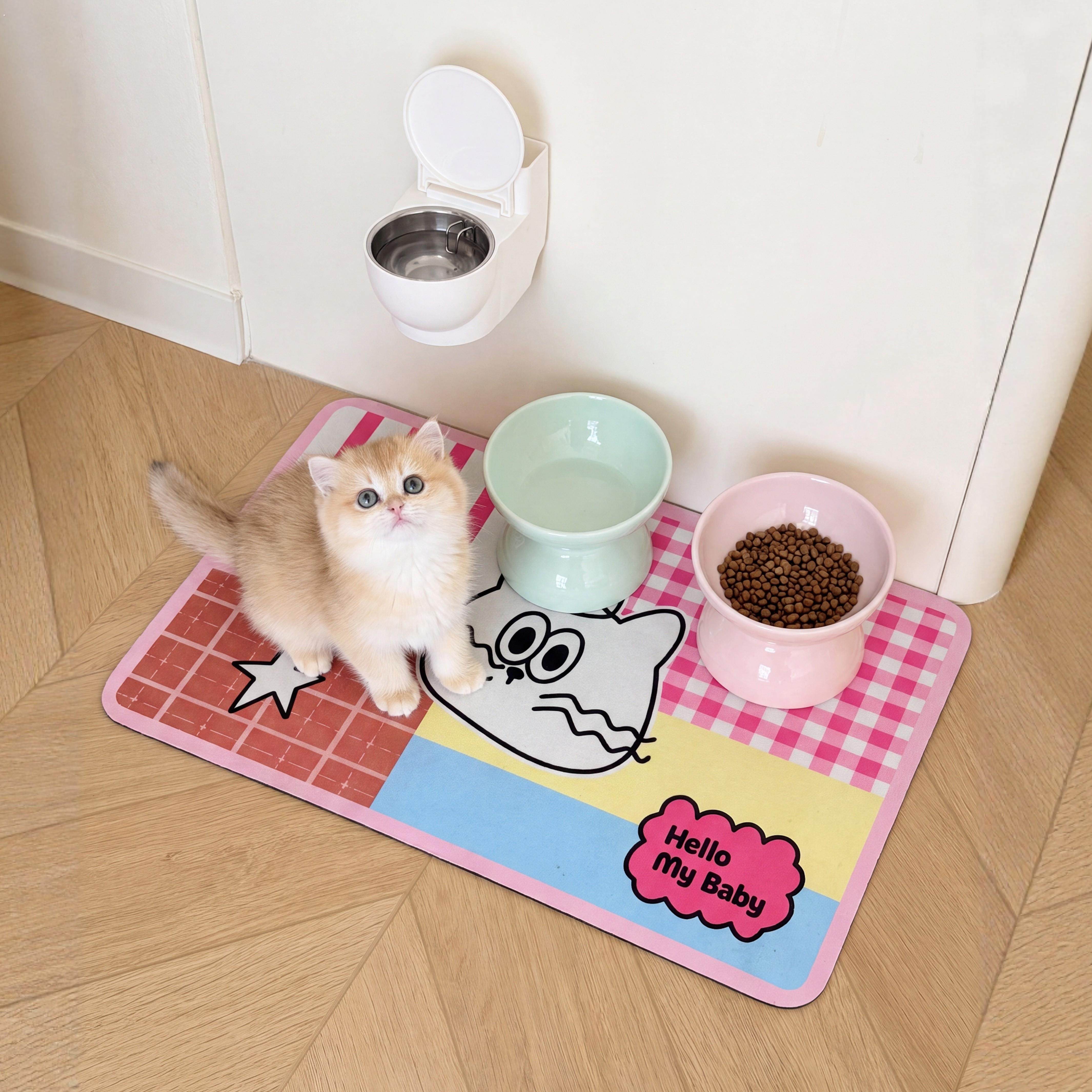 宠物餐垫猫咪专用吃饭垫子防水防滑硅藻泥地垫猫狗碗垫耐脏防外溅