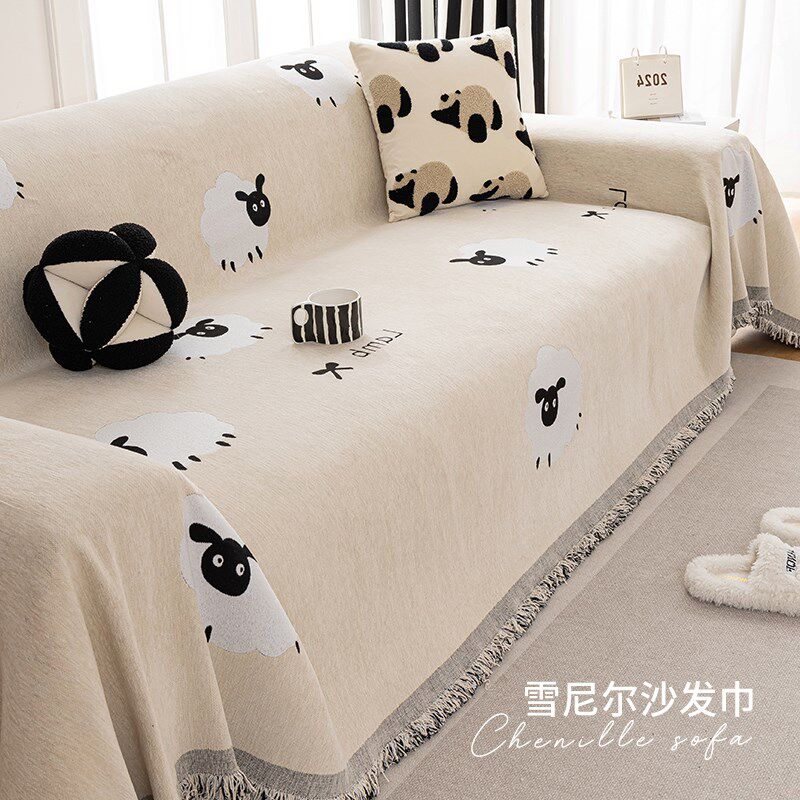可爱风四季通用沙发巾2024新款高级感防滑防猫抓沙发盖巾套罩坐垫