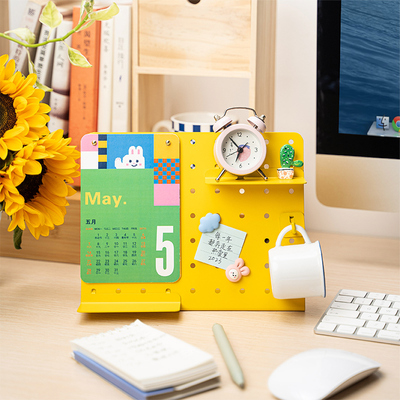 卡通创意台历办公摆件DIY洞洞板个性定制工作桌面周历2023年日历