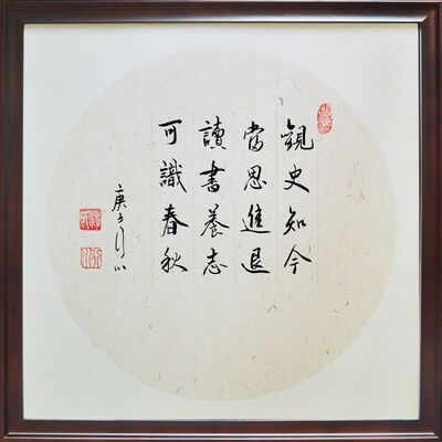 观史知今当思进退三尺斗方手写书法客厅书房装饰画办公室挂画裱框