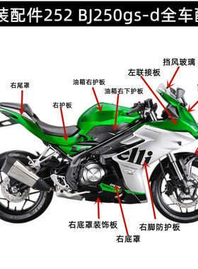 飓风252龙卷风BJ250gs-d头罩油箱脚防护板大灯后视镜全车塑料件