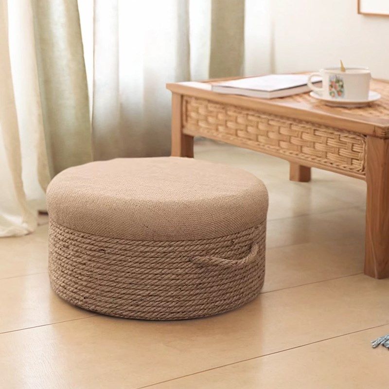 矮凳子客厅沙发脚凳坐垫实木换鞋凳麻绳创意茶几凳家用小圆坐墩,住宅家具,矮凳,淘宝优惠券,粉丝福利购,淘宝优惠卷