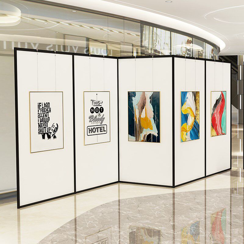 八棱柱标摊展架展会配件展会标摊层板挂画展示架铝合金书画展览板