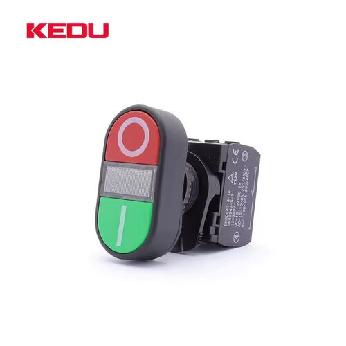 KEDU科都 HY57 HY57-8 双键带灯 按钮开关双位带灯自复位开关22mm