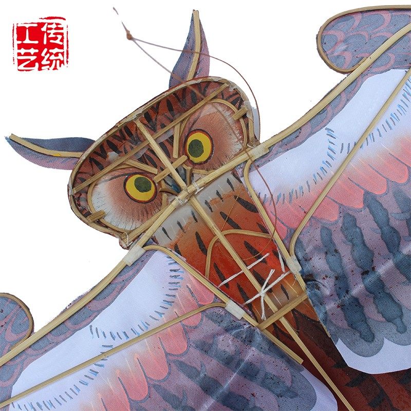 传统潍坊风筝小号猫头鹰风筝不飞手工竹风筝装饰布展美陈舞台道具
