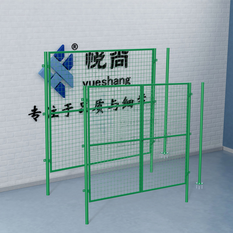 悦尚铁门护栏网门防护门圈地围网门车间隔离门围栏双开门单开门