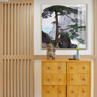 吴冠中水墨画中式油画风景松树迎客松客厅玄关大幅装饰画店长推荐