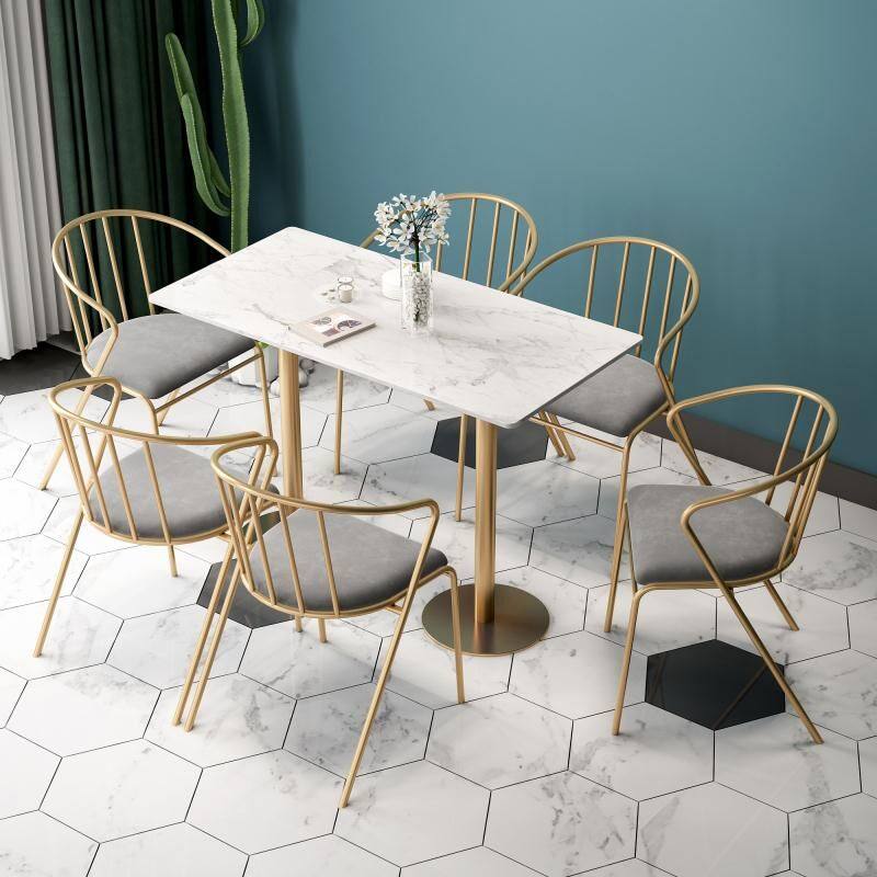 奶茶店小吃店桌椅组合网红甜品店咖啡厅水吧休闲简约接待洽谈桌椅