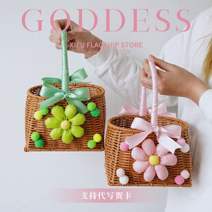 伴手礼盒空盒伴娘生日结婚礼物盒手提篮宝宝宴满月酒礼品盒子定制