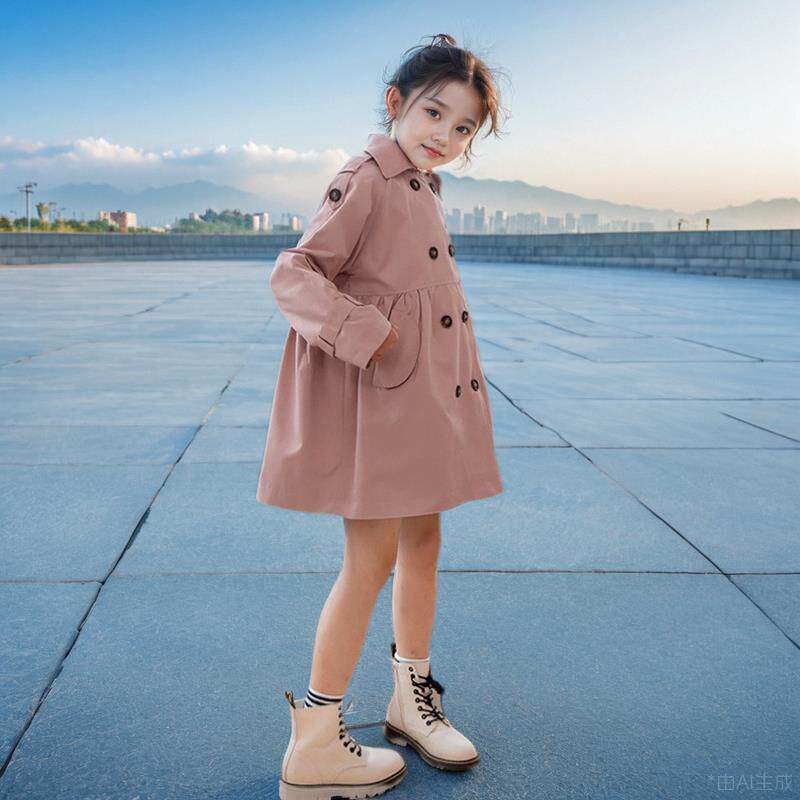 女童风衣2026新款儿童外套春秋装中大童英伦风洋气小女孩时髦上衣