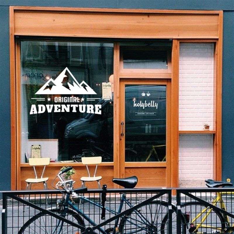 雪山露营户外英文 服装咖啡店橱窗玻璃门贴纸 网红店拍照背景墙贴,家居饰品,软装墙贴,淘宝优惠券,粉丝福利购,淘宝优惠卷