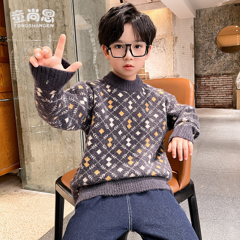 男童毛衣秋冬2021新款儿童洋气针织衫中大童打底衫男孩内搭线衣潮