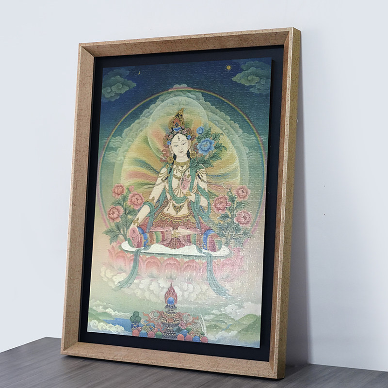 1000片复古拼图框立体悬浮架定制任意大尺寸装裱挂墙相框油画框