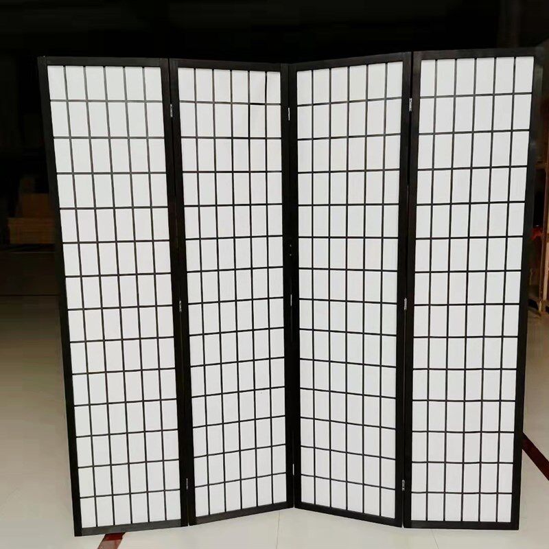 田园式木质屏风带档板折叠简约墙移动隔断摄影背景折屏樟子格