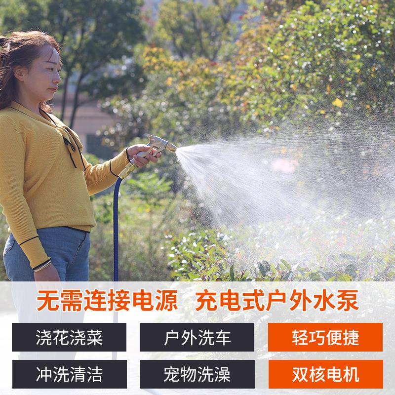 充电水泵家用自吸抽水机便携式农用浇菜充电泵户外抽水洗车泵套装