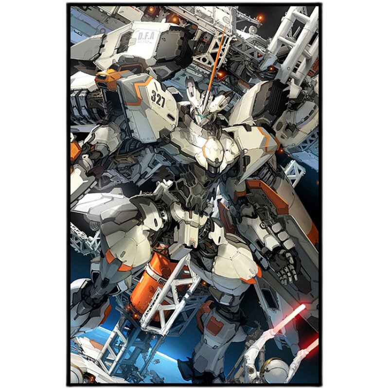 机动战士高达数字油画diy手工填充涂色卡通动漫油彩画装饰画挂画