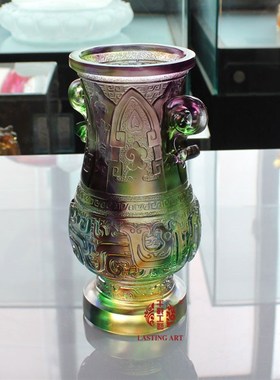 六合春 琉璃四季平安富贵大花瓶结婚家居摆件工艺礼品