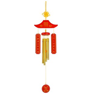 中式古风新年快乐风铃挂饰门饰春联红色氛围装饰福字门铃铛挂件