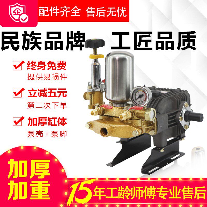 打药泵农用三缸柱塞泵高压打药机喷雾机清洗机泵头园林绿化压力泵
