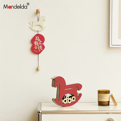 Mandelda马上有钱风铃挂件家居客厅玄关装饰品暴富创意桌面摆件