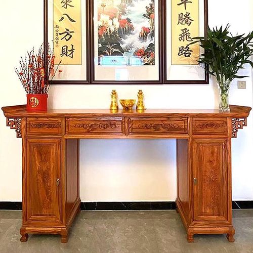 农村中堂条桌中式条案实木供桌佛台神台案台供台客厅翘头条几玄