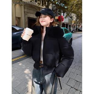 短款羽绒棉服女2025冬收腰加厚韩系简约外套小个子面包服美式棉袄