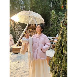 保暖立领插肩袖 冬季 杜邦棉服甜美外套 百分百微胖mm女装 DM100大码