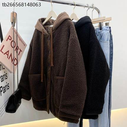 300斤大码女装加厚棉衣棉服女胖mm秋冬新款保暖黑色羊羔毛绒外套