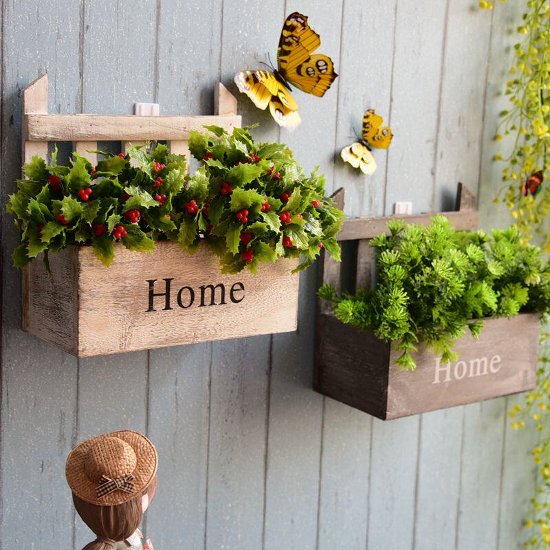 复古木质餐厅墙面装饰花盆花架墙饰摆件创意悬挂花篮墙上装饰品,家居饰品,花篮,淘宝优惠券,粉丝福利购,淘宝优惠卷