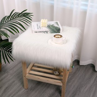 仿羊毛桌布卧室床头柜长毛绒垫子餐桌布书桌垫茶几台布椅垫展台垫