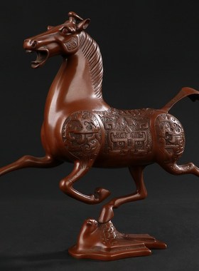 大仕缘紫铜马摆件家居工艺品办公室商务马到成功礼品马踏飞燕装饰