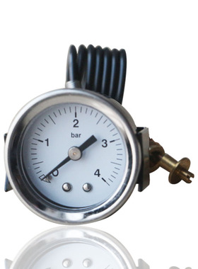 供应咖啡机压力表金属壳毛细管压力表开水机奶泡机压力表Y40 4BAR