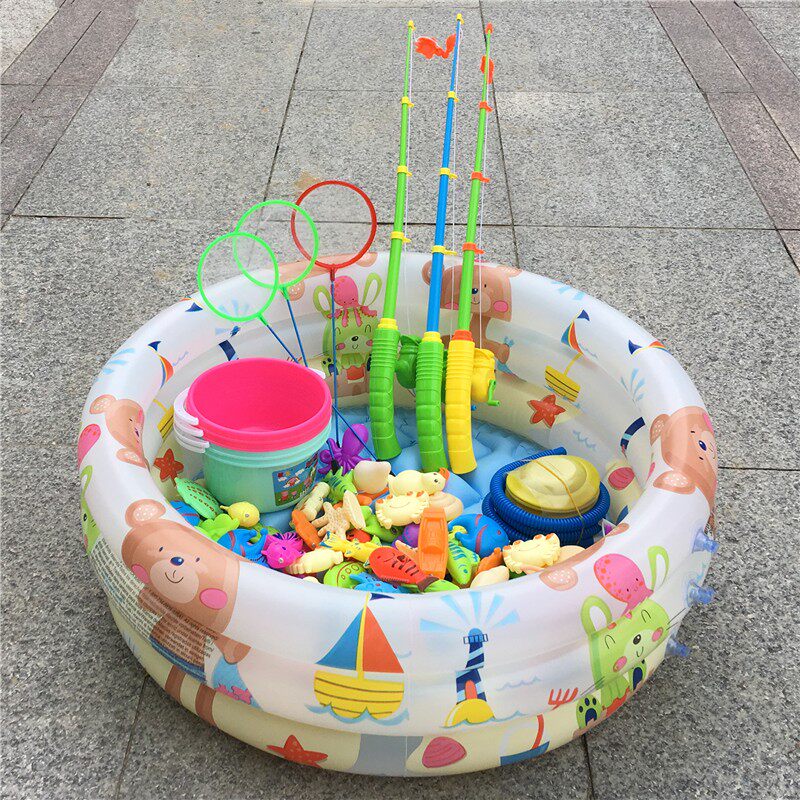 钓鱼玩具塑料儿童男孩小孩女孩宝宝钓鱼池竿磁性鱼套装1-3-6岁至