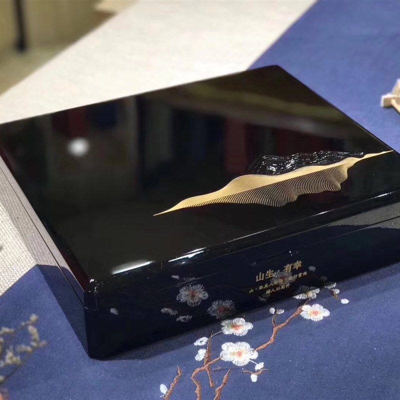 高档普洱茶福建白茶空木盒包装盒烤漆单饼木盒茶饼空盒茶叶单饼盒