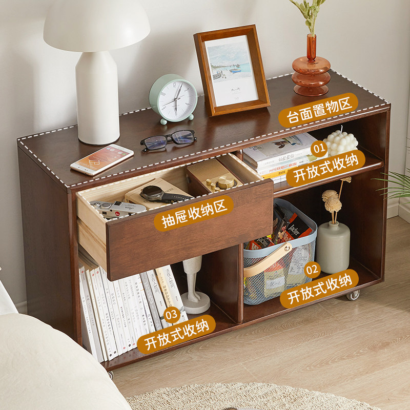 实木沙发边柜阳台收纳桌客厅休闲可移动茶几侧边靠墙边几置物书柜,住宅家具,阳台桌,淘宝优惠券,粉丝福利购,淘宝优惠卷