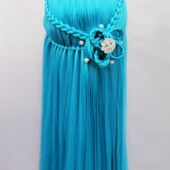 假人头模编发盘发造型可化妆模特头假发模型玉米须彩色假头模练习